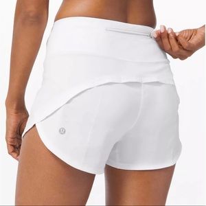 LULULEMON Run Speed Up Shorts Running Yoga Barr -Size 8 White.